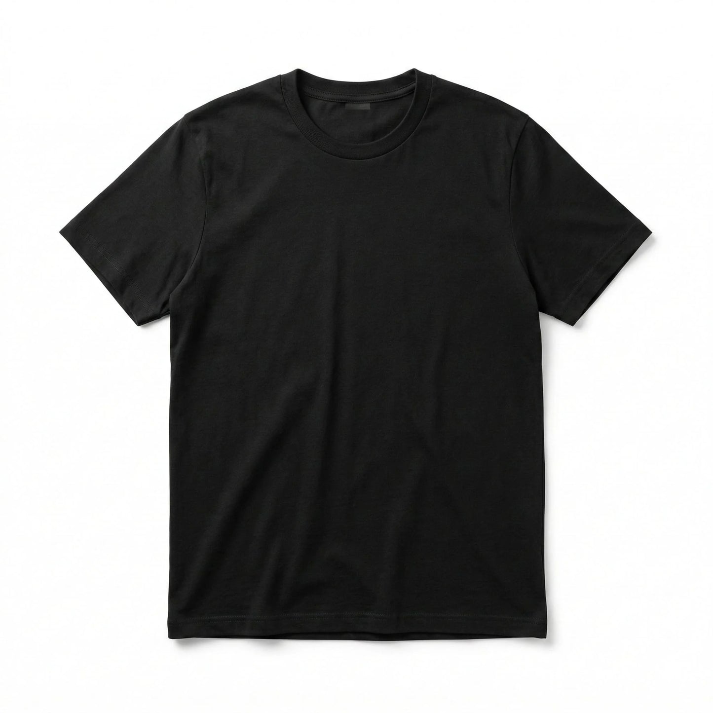 Velbora Men's Classic Black Cotton Neck T-Shirt