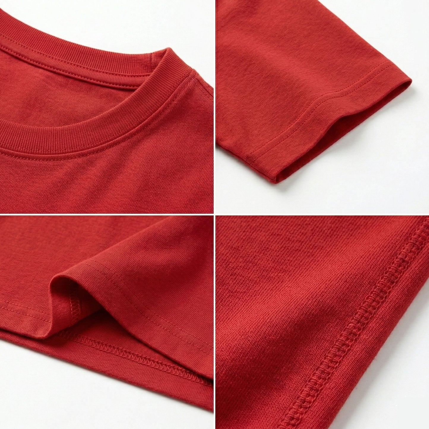 Velbora Men's Premium Red Cotton Crew Neck Short Sleeve T-Shirt