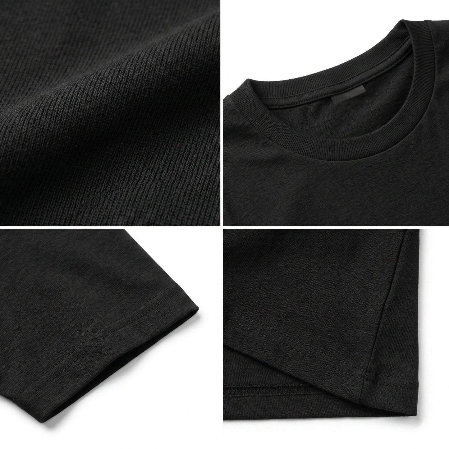 Velbora Men's Classic Black Cotton Neck T-Shirt