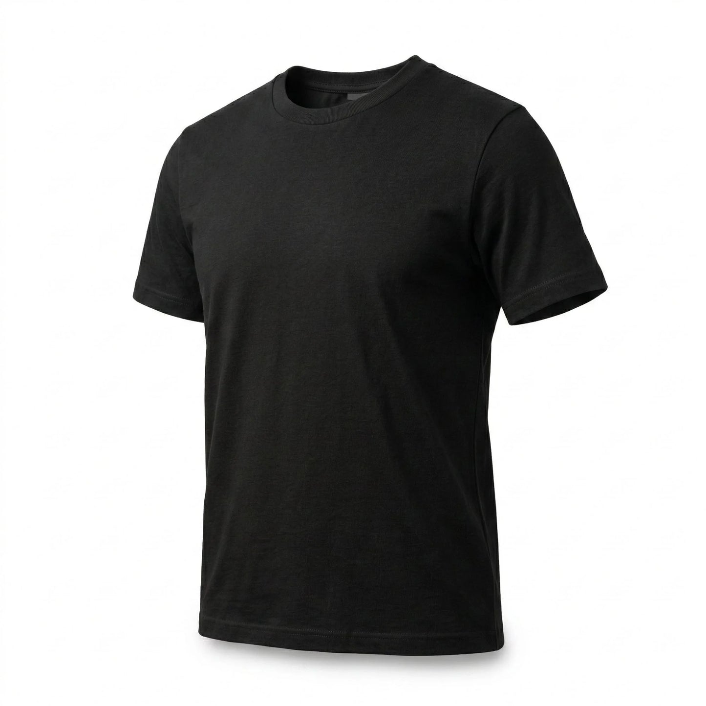 Velbora Men's Classic Black Cotton Neck T-Shirt